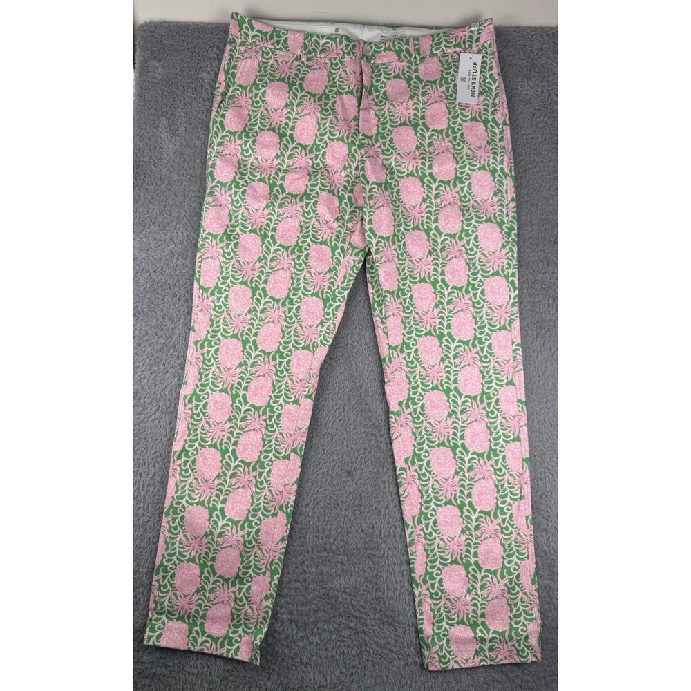 Lilly Pulitzer Men’s Stuff Mizner Pant 38 Fauna Green Party Like A Pineapple
